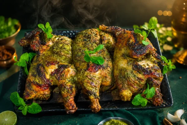 Chicken Pahadi Tandoori | Smoky Green Herb Marinated Tandoori Chicken